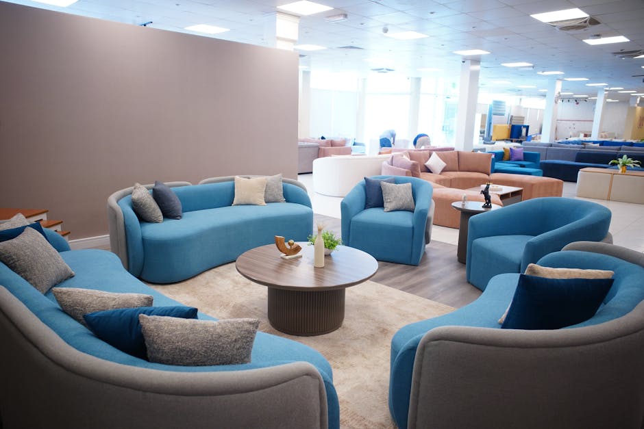 Interior view of a bespoke furniture showroom