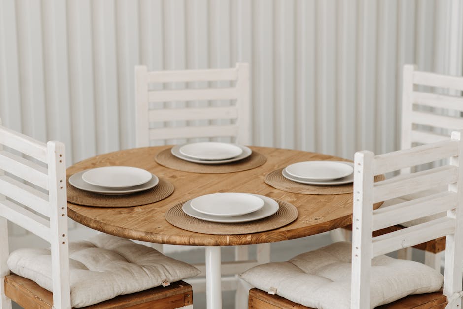 A beautiful custom wood dining table set
